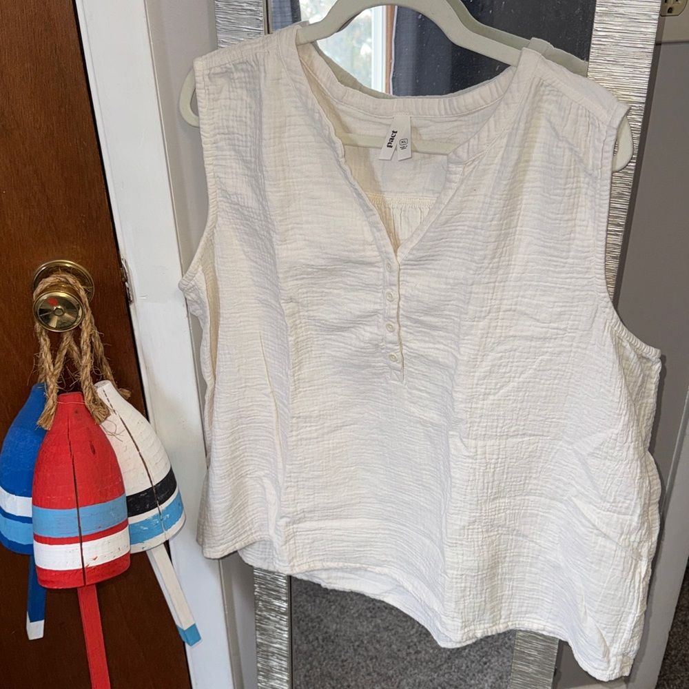 Pact Cream 💯 Cotton Gauze Sleeveless top